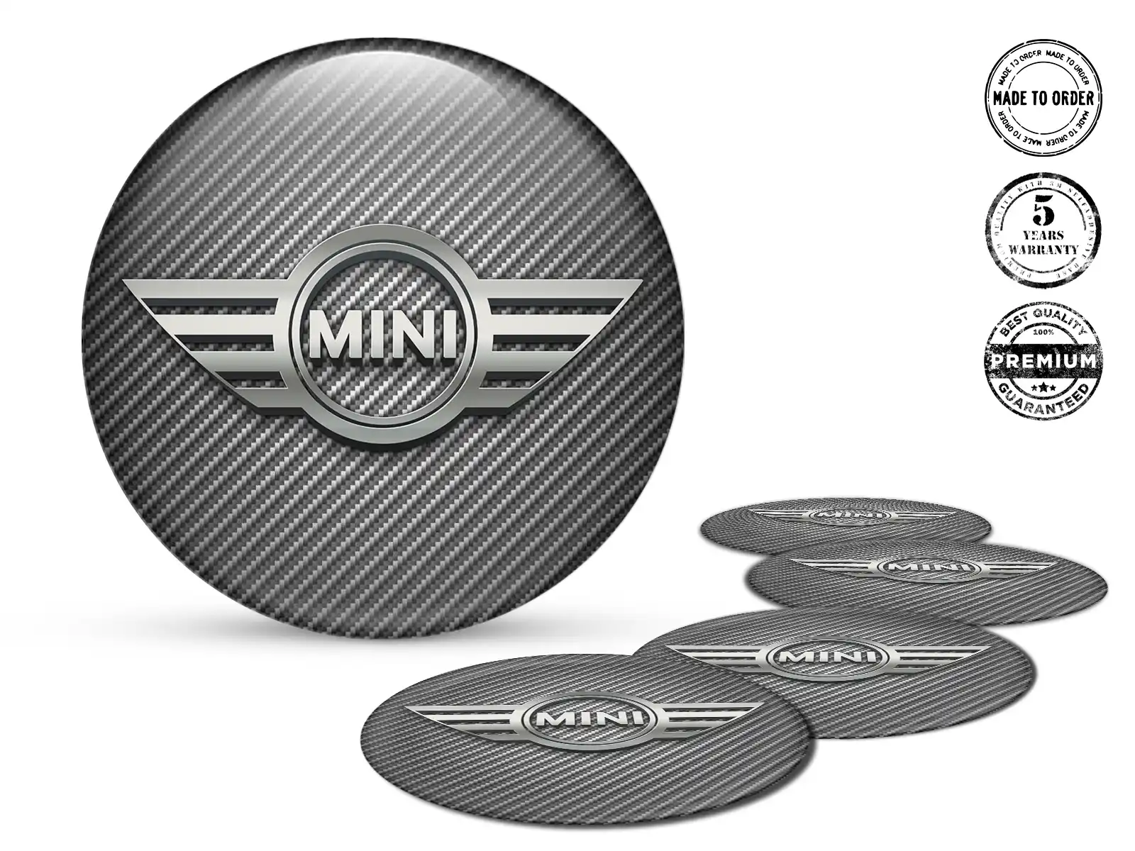 Mini Cooper Domed Stickers Style High-Quality Rim Labels